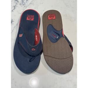 Reef Fanning X MLB Boston Red Sox Bottle Opener Flip Flops Size 11 Navy Blue
